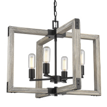Golden 7808-4 BLK - Wry Lighting Lowell 4-light Chandelier in Matte Black